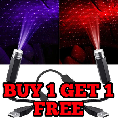 𝗕𝘂𝘆 𝟭 𝗚𝗲𝘁 𝟭 𝗙𝗿𝗲𝗲 LuxuryLight™ | USB Car Roof Star Light Mini Projector preimumart