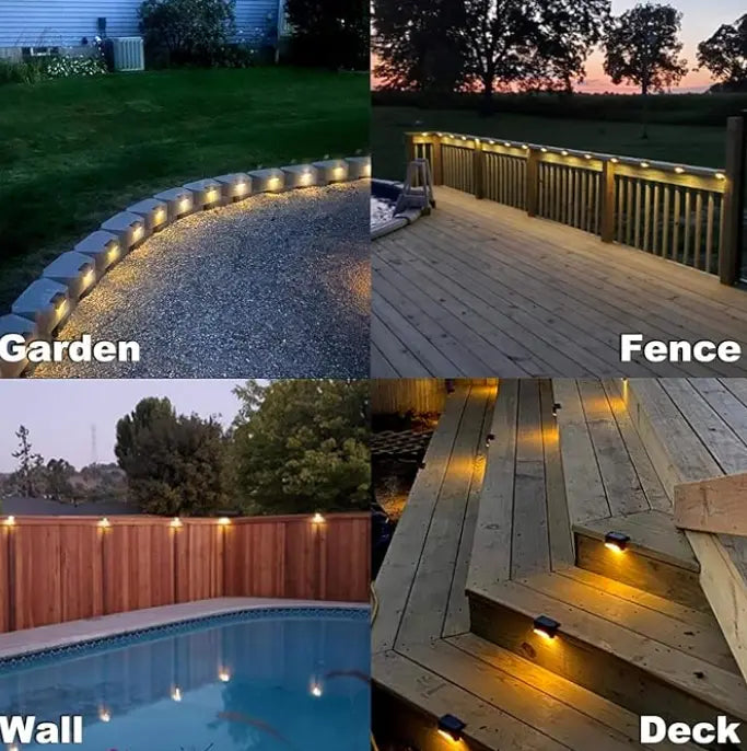 Wireless Solar Deck Lights Outdoor Pack of 4 Zapiffy.store
